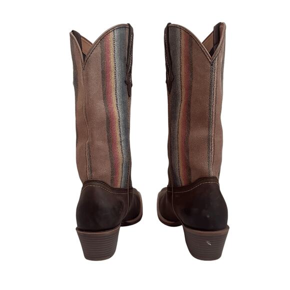Justin Boots Women 10.5 Brown Siesta Moka Western Cowgirl Square Toe Boho Aztec - Picture 4 of 13